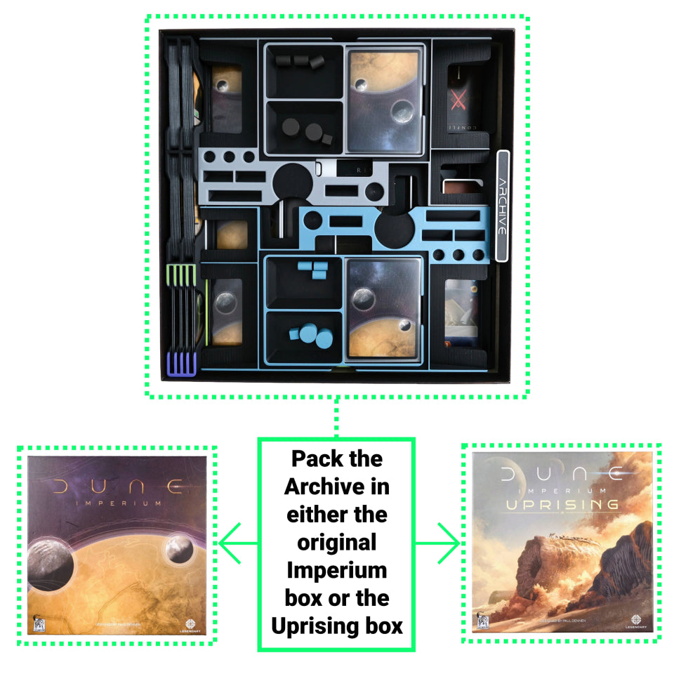 PlayMode PlaySystem Dune: Imperium deluxe archive accessory packed suggestion boxes