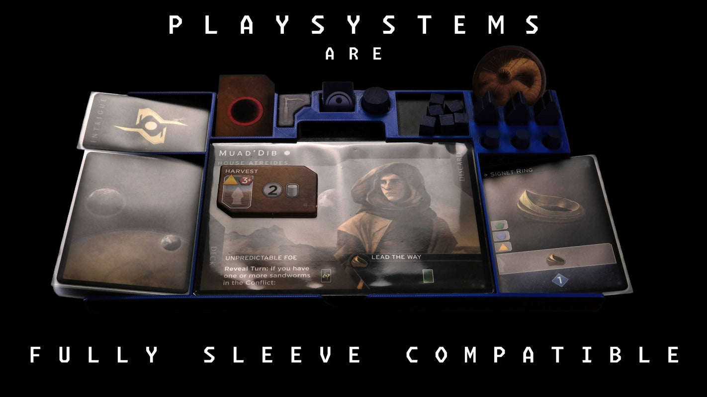PlayMode PlaySystem Blue Player tray with sleeves with black background